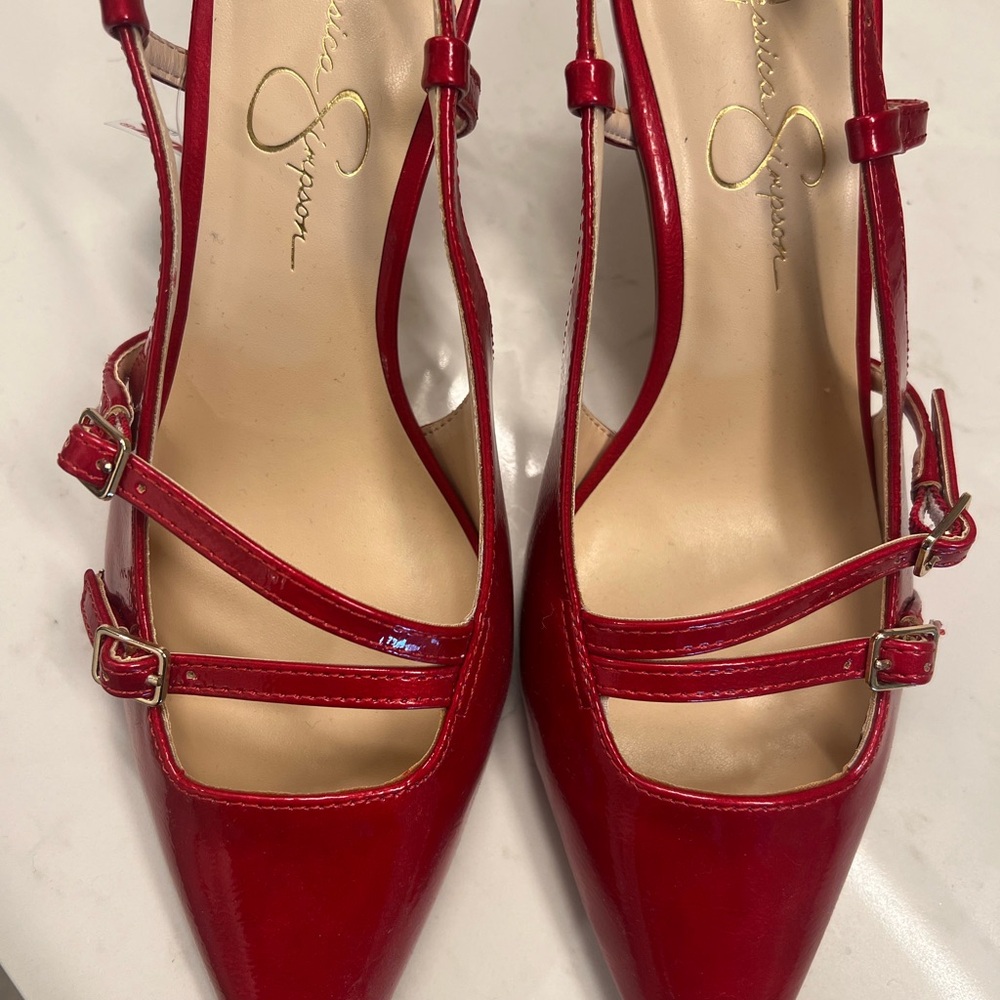 Red Kitten Heel